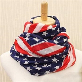 Tørklæde med US flag-look