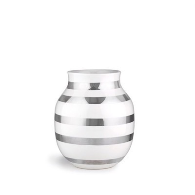 Omaggio vase med Sølvstriber - Mellem